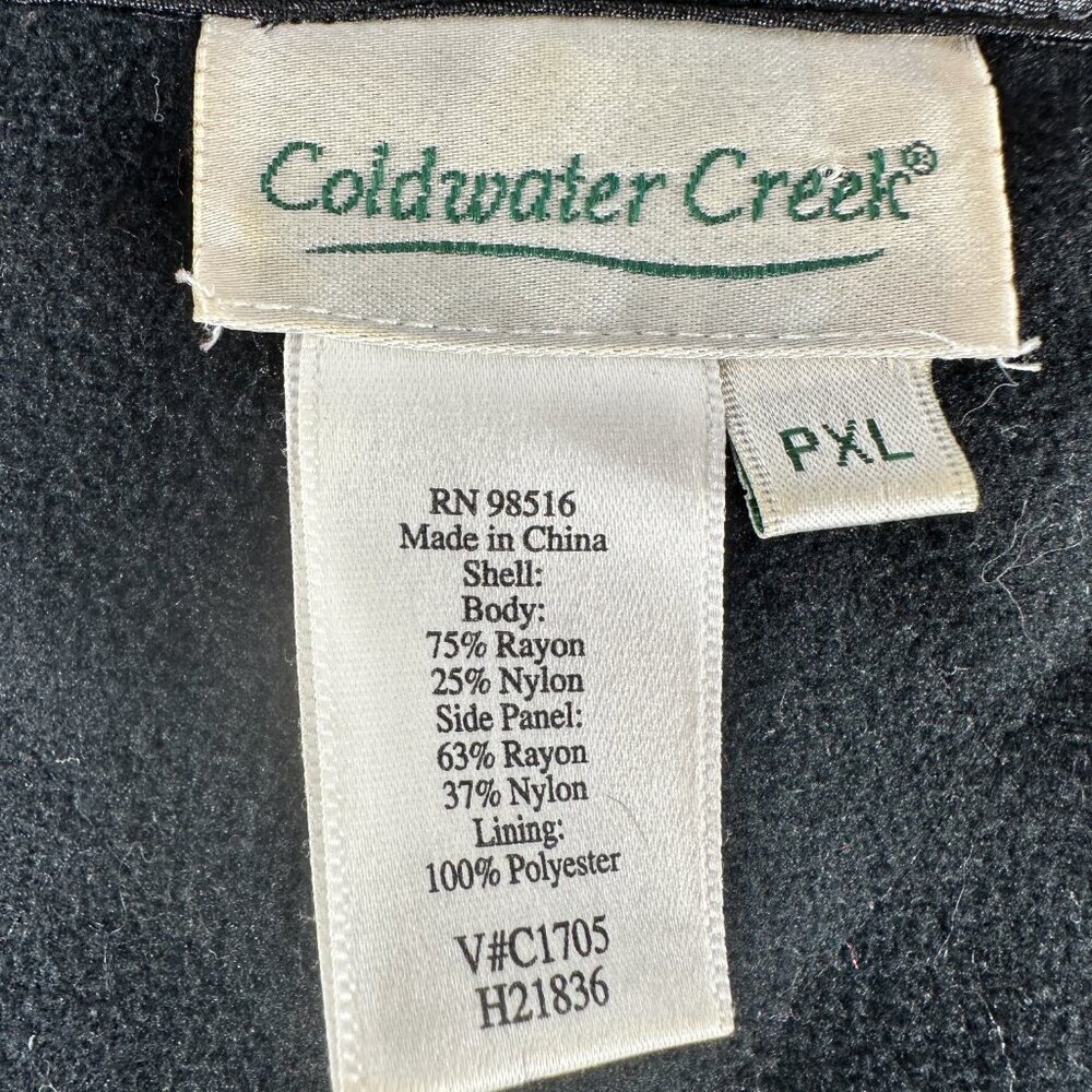 COLDWATER CREEK Velvet Blazer Floral Button Dark Romantic Holiday Boho PXL - Picture 13 of 13